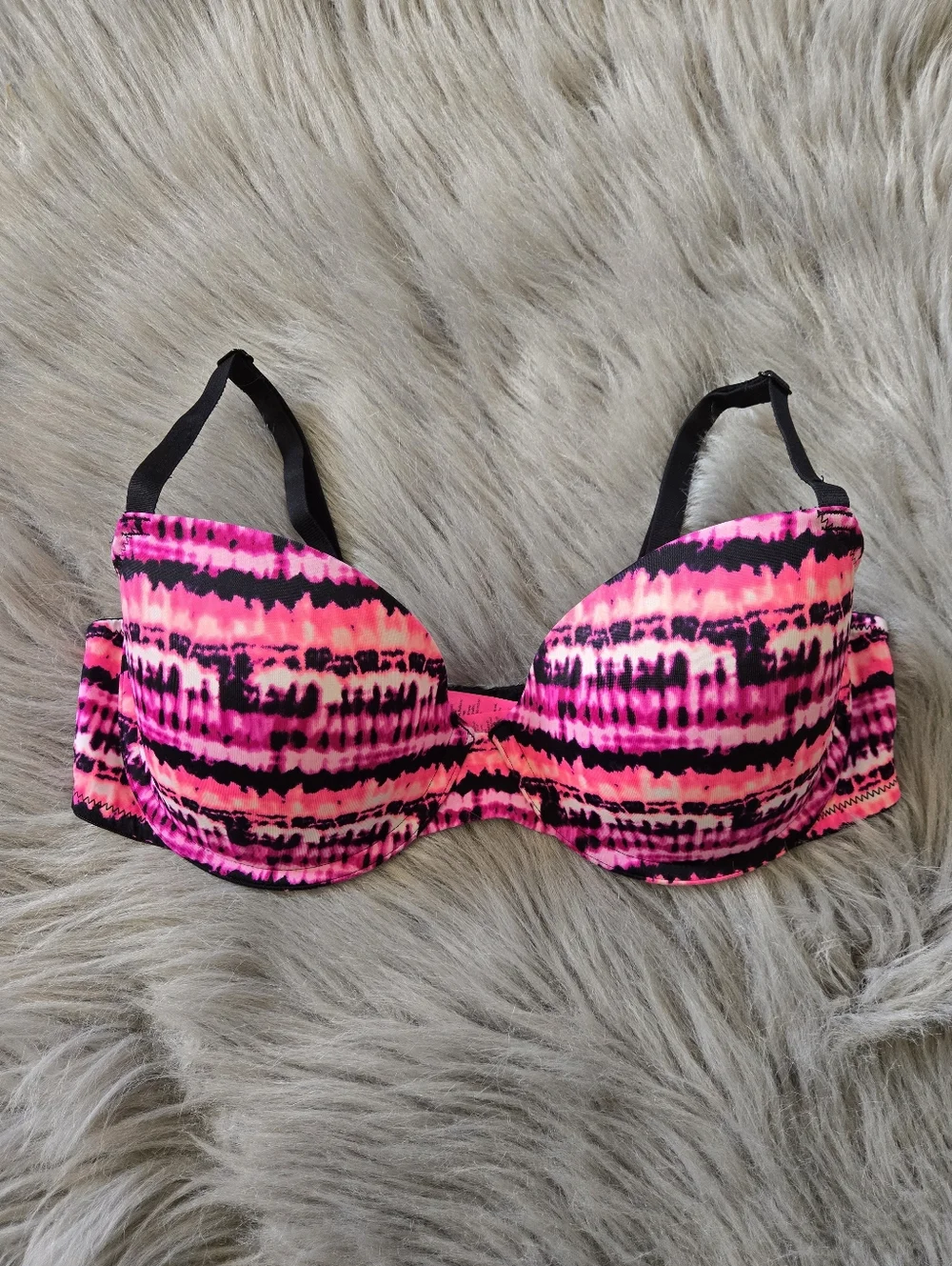 La Senza Pink & Black Tie-Dye Lightly Lined Underwire Bra - Picture 1 of 9